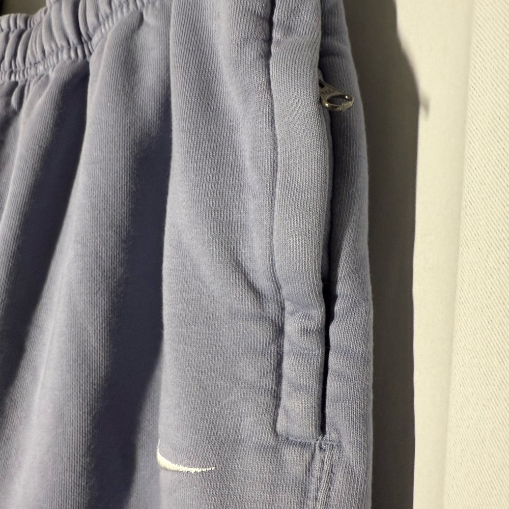 Nike Blue-Gray Joggers w/ Zipper Pockets - Warm Comfy Y2K Baggy - Picture 2 of 6
